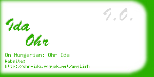 ida ohr business card